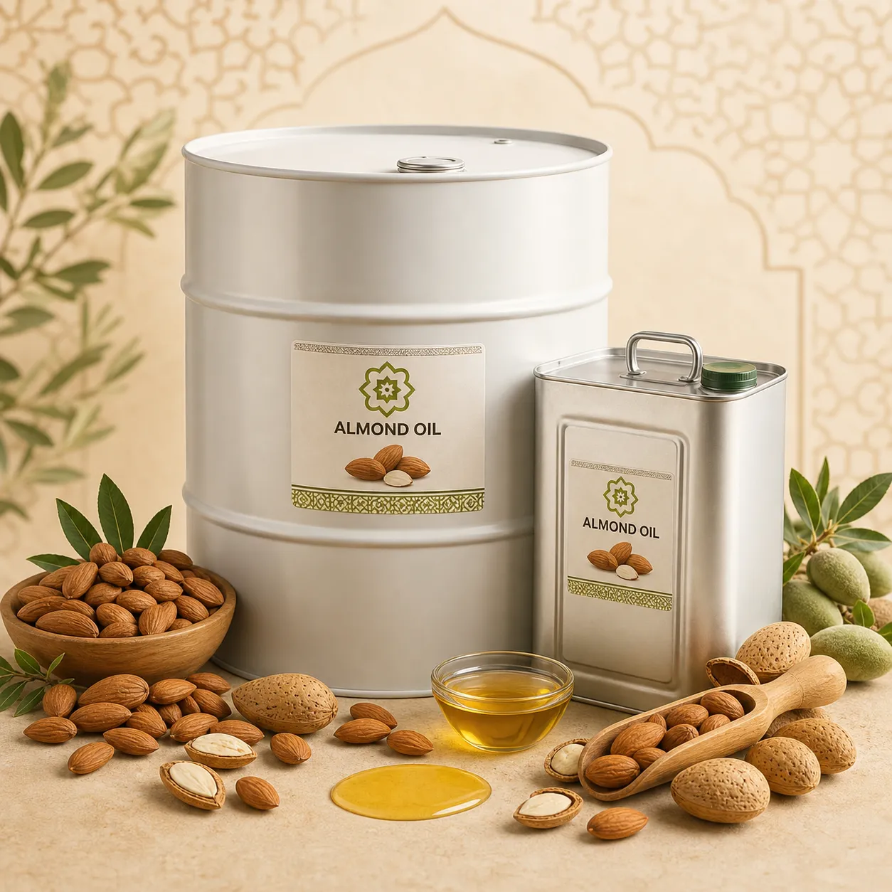 Sweet Almond Oil private labeling and custom cosmetic supply from Morocco